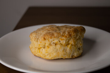 Close up of cheese biscuit.