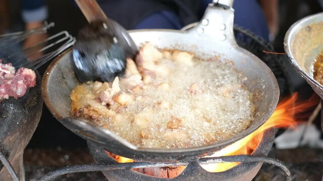 Typical culinary from bantul yogyakarta, named sate klathak and krenyos