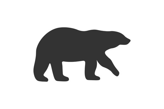 Polar bear silhouette. Simple icon. Flat style element for graphic design. Vector EPS10 illustration.