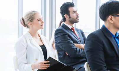 Business people listening business plan in conference room at modern office. Seminar team concept.