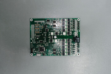 finished computer board on grey background