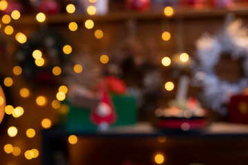 Bokeh background..Happy new year, merry christmas and Valentine’s day, greeting card, gift packages.