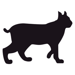 Lynx silhouette, icon. Vector illustration on a white background.