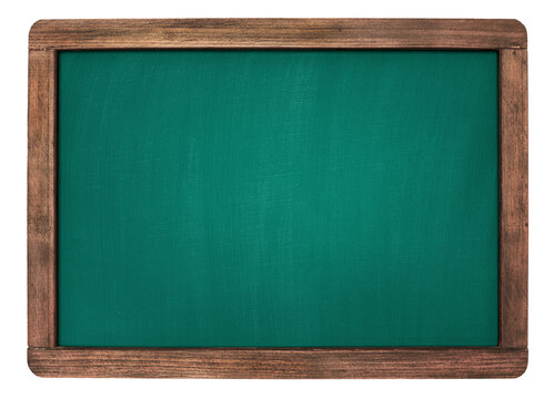 Green color chalkboard with wooden frame