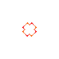 Colorful people together sign, symbol, artwork, logo on white