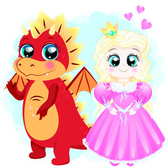 Dragon and princess