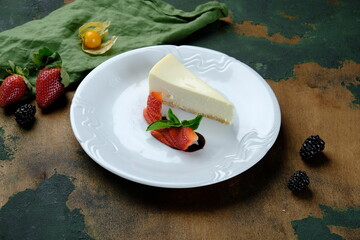 Russian dumplings on a dark wooden background