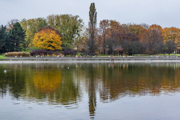 Fototapeta na wymiar Pole Mokotowskie park in Warsaw, Poland