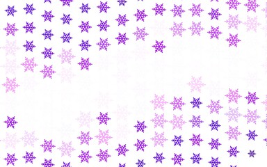 Light Purple vector background with beautiful snowflakes, stars.