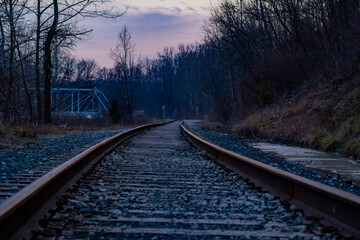 Fototapeta premium railway in the fog
