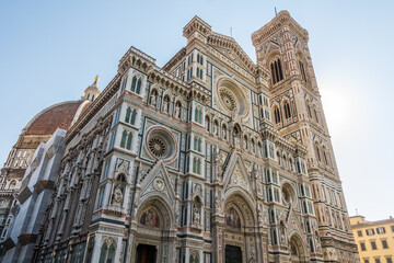 Fototapeta na wymiar Cathedral of Santa Maria del Fiore and Giotto's Bell Tower in Florence, Italy