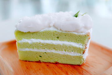 Young coconut pandan cake
