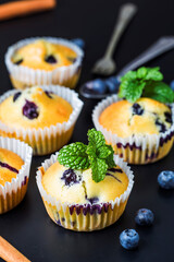 blueberry muffins with powdered sugar fresh berries (3)