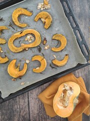 Sliced pumpkin home roasted  