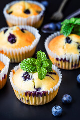 blueberry muffins with powdered sugar fresh berries (5)