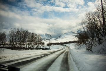 Obraz premium Winter in Lofoten Islands, Northern Norway