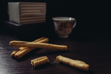 Pangri sticks baked from flour the national food of italy