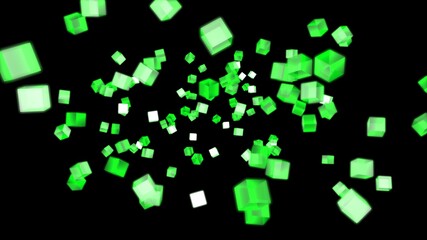 Fototapeta na wymiar 3D geometric background of green shapes. Neon green. 3D render