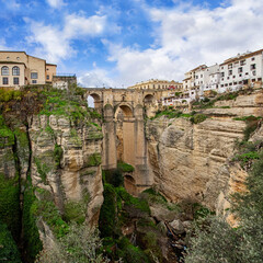 Bridge in Ronda, Spain. Touristic attraction in Andalusia.