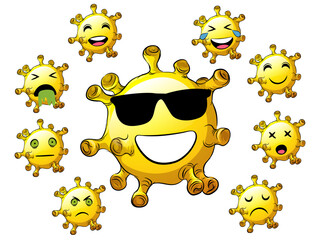 Collection of corona virus emoji or smileys