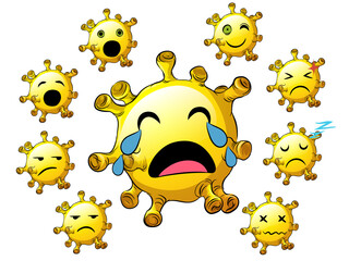 Collection of corona virus emoji or smileys