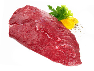 Raw Beef - Tafelspitz - Isolated on white Background