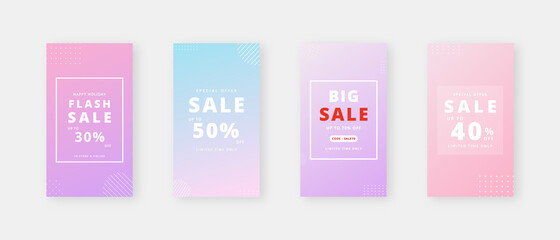 Social media template. Trendy editable social media stories template. Mockup isolated. Template design. Vector illustration.