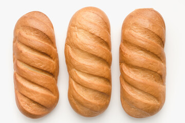 loaf on a white background , sliced loaf , bakery products