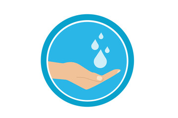Logo  hand sanitizer. Alcohol-based hand rub. Rubbing alcohol vector design.