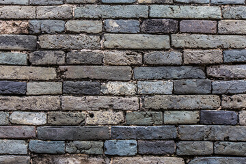 blue brick wall close