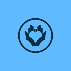 Vector illustration of a logo design forming both hands with love