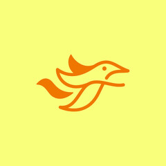 Vector illustration of a logo design forming a flying bird