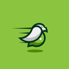 Vector illustration of a logo design forming a flying bird