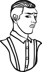 Old school tattoo.comic halftone and pop art style.Women in mask of a lion and flower, Hand drawn vector