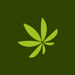 Vector illustration of a logo design forming a cannabis leaf