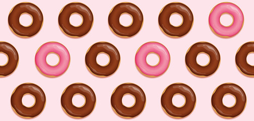 seamless tasty choco donut background vector illustration EPS10