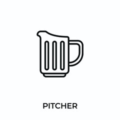 pitcher icon vector. pitcher sign symbol for modern design. Vector illustration