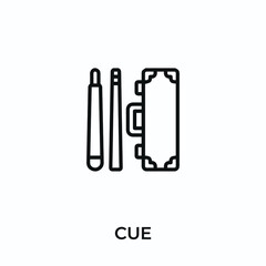 cue icon vector. billiards sign symbol for modern design. Vector illustration