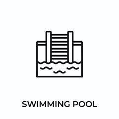 swimming pool icon vector. swimming pool sign symbol for modern design. Vector illustration