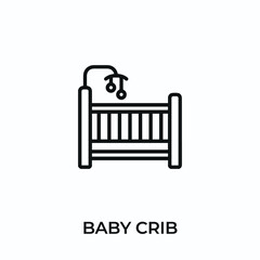 baby crib icon vector. baby crib sign symbol for modern design. Vector illustration