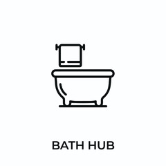 bath hub icon vector. bath hub sign symbol for modern design. Vector illustration