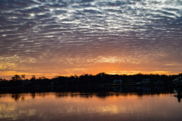 sunset over the river