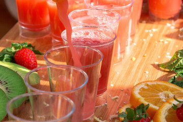 cocktail with strawberry and mint healthy drink