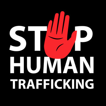 STOP human trafficking poster. Clipart image
