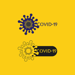 corona virus logo virus vector, vaccin logo,infection bacteria icon and health care danger social distancing pandemic covid 19