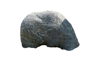 Strange Gneiss rock for decoration. A big stone isolated on white background.