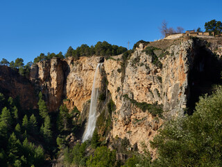 "El Salto de Alcoy" Waterfall of the Barxell river in the town of Alcoy, Spain.