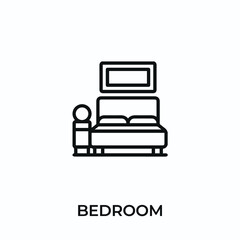 bedroom icon vector. bedroom sign symbol for modern design. Vector illustration