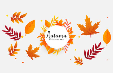 Autumn background with leaves. Can be used for poster, banner, flyer, invitation, website or greeting card. Vector illustration