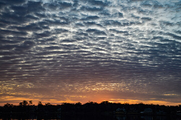sunset over the city